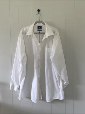 Stafford White Long-Sleeve Dress Shirt